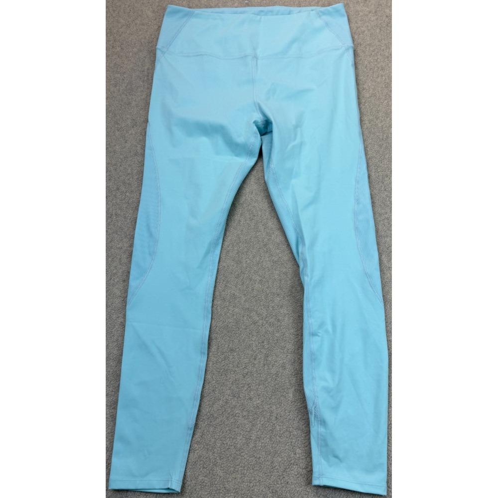 Glyder Womens Limitless Movement Athletic Leggings Light Blue High Rise XL